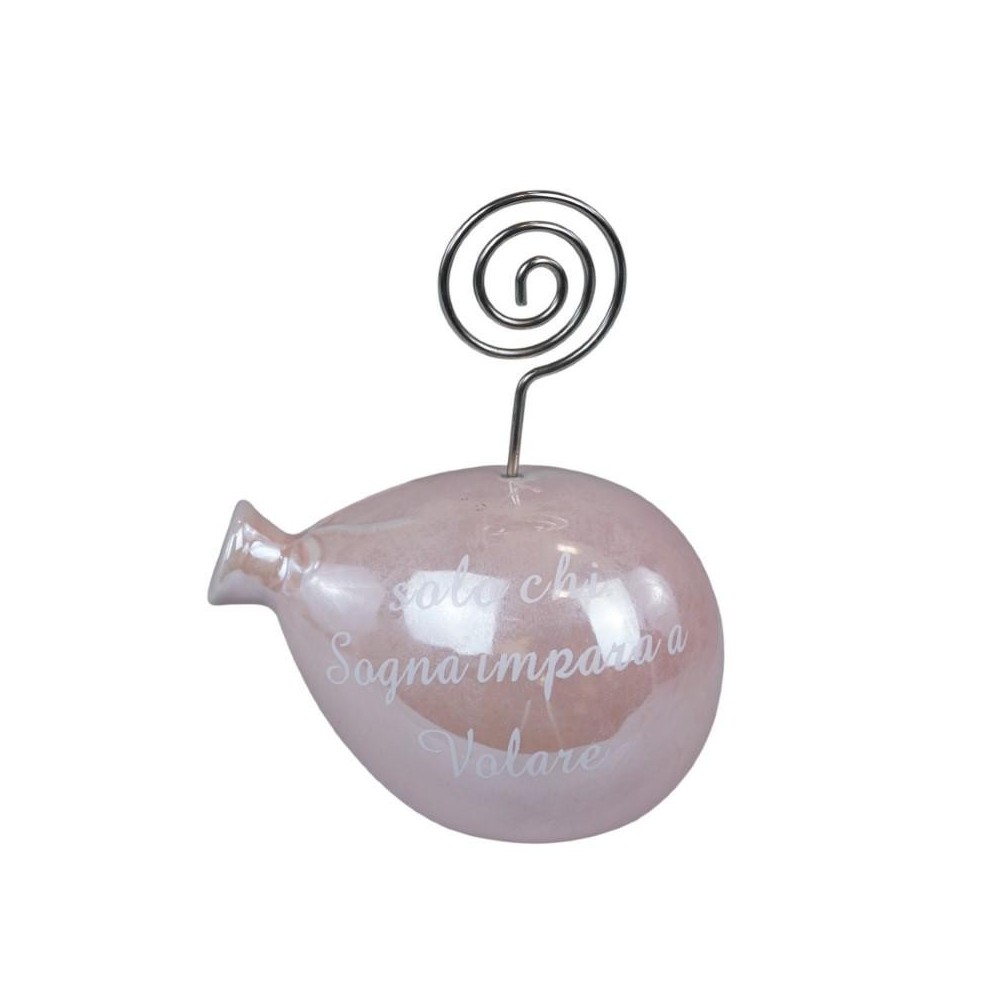 PALLONCINO CLIP LED ROSA ANTICO PERLATO C FRASE